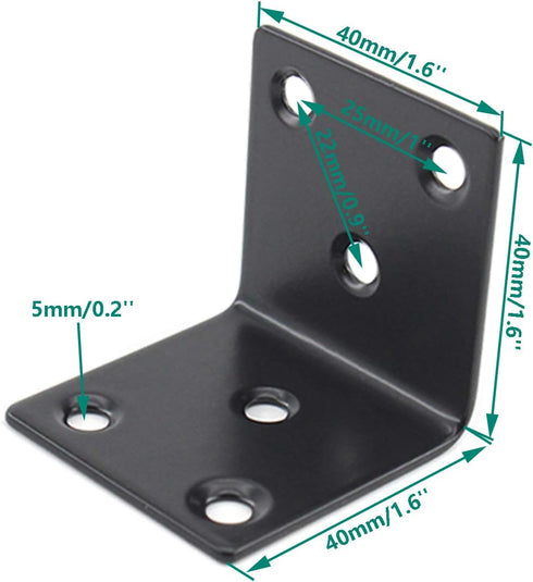90 (40x40x40mm) Heavy Duty Stainless Steel Corner Bracket,ULIFESTAR L Shaped Shelf Bracket Degree Corner Brace Large