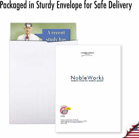 NobleWorks Big Funny Birthday Card 8.5 x 11 Inch with Envelope, A Recent Study J1395 (1 Pack)