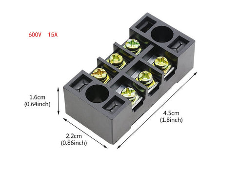 Luomorgo TB-1503 3 Position Double Row Screw Terminal Strip, 10pcs