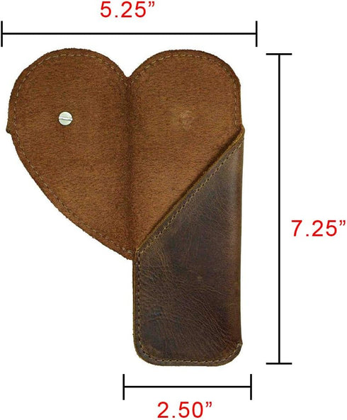 Hide & Drink Leather Heart Pen Case, Pencil Organizer, Handmade Office Accessories, Bookworm Gifts (Bourbon Brown)