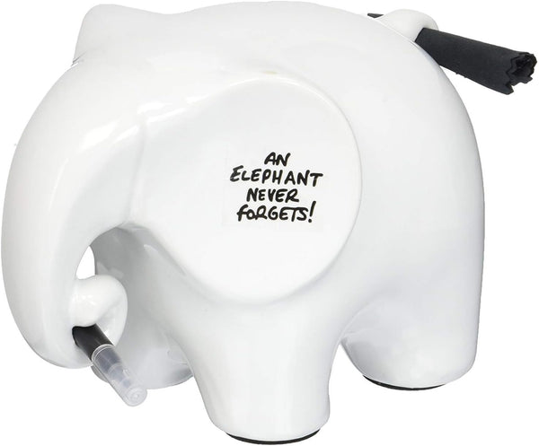Luckies of London White Board Elephant, Eric The Memo Pad & Dry Erase Board, Office Desk Accessories for Novelty Decor