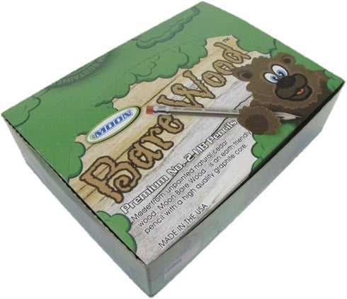 Moon Products Premium Bare Wood Natural Pencils Number 2 HB (144 pencils)
