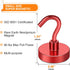 MIKEDE Heavy Duty Magnetic Hooks, 80LB Strong Neodymium Magnet with Hook for Fridge, 4 Pack (Red)