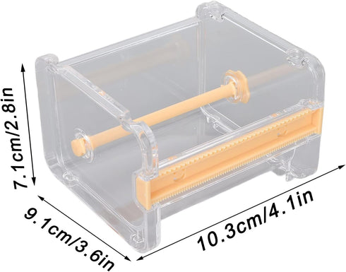 Transparent Multi Masking Tape Cutter Dispenser, Visible Roll Tape Holder for Home and Office
