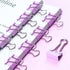 Purple Paper Clips and Binder Clips Set, 216 pcs, Cute Metal Assorted Sized Binders with Push Pins