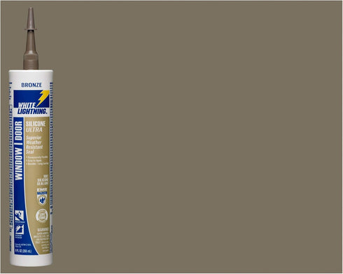 White Lightning W31103510 Silicone Ultra Window and Door Sealant, Bronze, 10 fl. oz.