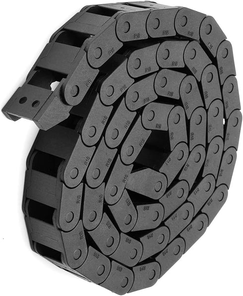 uxcell R18 10mm x 15mm Black Plastic Cable Wire Carrier Drag Chain, 1M Length for CNC