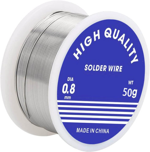 Solder Wire, Diameter Rosin Core Solder Wick for Electronic Electrical Soldering Repair (0.8mm, Net 50g)