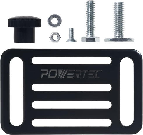 POWERTEC Toggle Clamp Mounting Plate with Hex Bolts, Adjustable Slots for T Track Clamp, Woodworking Jigs