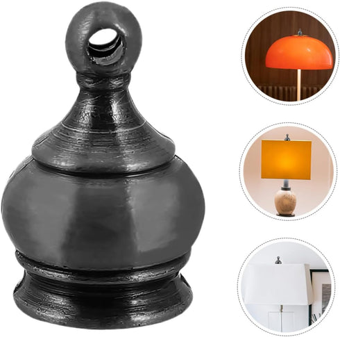 Hemobllo 8pcs Antique Brass Lamp Finials Threaded Design Decorative Knob Caps for Table and Floor Lamps Easy to Install