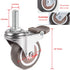 Skelang 4 Pcs 1'' Swivel Threaded Stem Casters, TPE Mute Crib Caster with Brake