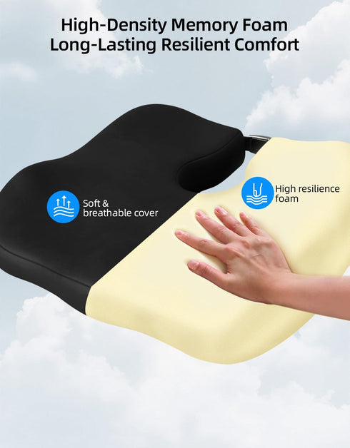 LSMColda Tailbone Extra Dense Orthopedic Seat Cushion, Ergonomic Memory Foam Seat Cushion for Office ChairDesk