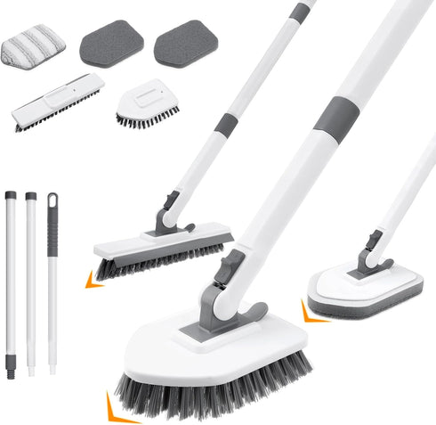 4 in 1 Shower Scrubber Cleaning Brush, Tub and Tile Scrubber with