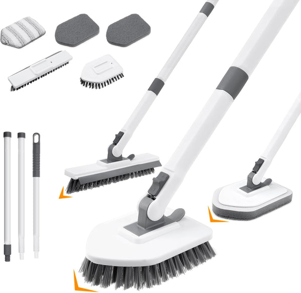 4 in 1 Shower Scrubber Cleaning Brush, Tub and Tile Scrubber with