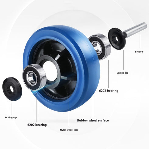 4 Inch 265 L:5 Inch) URBEST Push Cart Wheels, Heavy Duty PU Caster Wheels Bearings Repair Kits, Pltae Casters, Shelf