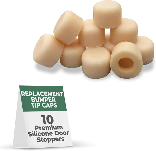 Renovators Supply Manufacturing Premium Silicone Door Stopper Tips, Almond Color, 5/8 in., 10 Replacement Caps