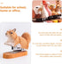Wooden Animal Stapler Set, Squirrel Desktop Stapler, Handmade Wood Carving for Office Stationery
