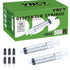 100 Pack 10ml Syringes Luer Lock with Cap, 10cc Syringe without Needle, Individual Sterilized Wrapped