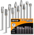 Carbide Burr Set Compatible with Dremel Rotary Tool, 10Pcs Die Grinder Bits with 1/8” Shank for Woodworking and Metal