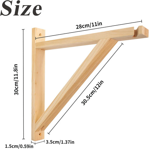 Cuyacili Wall Lamp Shelf Wood Bracket Wall Mount Triangle Supports Hanging Wall Sconces Decoration Farmhouse Rustic