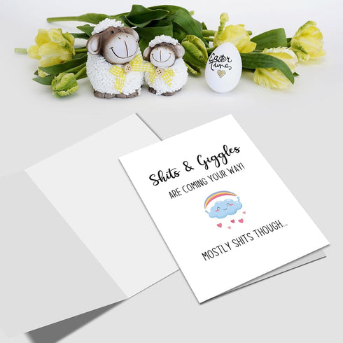 Nchigedy Funny Baby Shower Card for New Parents, Humor New Baby Congratulations Card, Pregnancy Announcement Cards