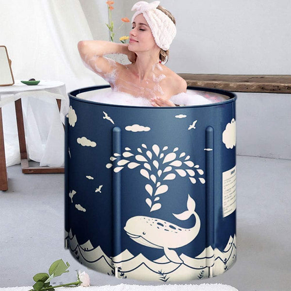 BESTHLS Foldable Bathtub Portable Soaking Bath Tub,Eco-Friendly Bathing Tub for Shower Stall