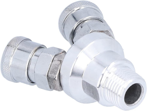 Garosa C-type Quick Connector Air Splitter, Two Way Pneumatic Fittings for Construction Machinery