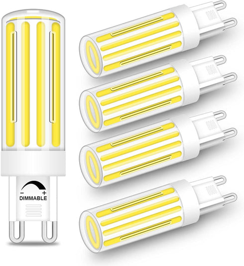 G9 LED Bulb Dimmable 8W, G9 Bi Pin Base Bulb, Daylight White 6000K, 800LM, 120V, 75W 80Watt Halogen Equivalent, Pack of