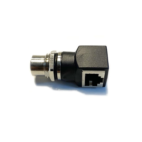 M12 4 Pin Female to RJ45 Female Connector, IP67 Waterproof Straight Adapter for Industrial Sensor D Code
