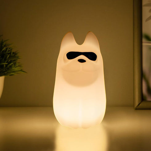 Cute Dog Night Light, 7 Colors Want Want Nightlight, LED Bedside Lamp,