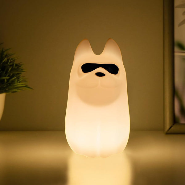 Cute Dog Night Light, 7 Colors Want Want Nightlight, LED Bedside Lamp,