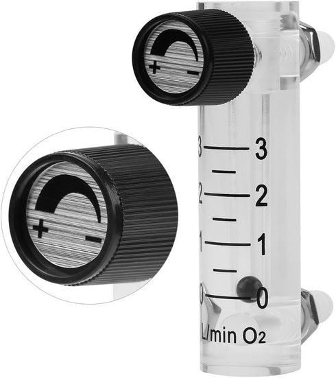 Hilitand Gas Flowmeter, 0-3LPM Meter with Control Valve for Oxygen Air Gas