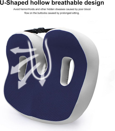 wicoanox Innovation Donut Pillow Hemorrhoids Scientific Center Hole & U-Shaped Cutout, Memory Foam Support Soft Fleece