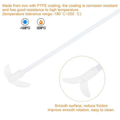 MECCANIXITY PTFE Electric Stirring Rod, 250x80mm Length, Overhead Stirrer Mixer Shaft with Foldable Paddle