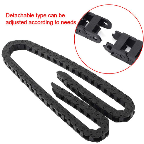BCZAMD 10X11mm Drag Chain Semi Enclosed Type Adjustable Cable Wire Carrier, Black 1M Plastic Flexible Track