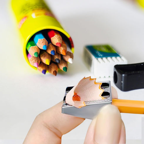 Darlingao 8 Pcs Metal Handheld Manual Pencil Sharpeners with Double Holes, Manual Pencil Sharpener with Double