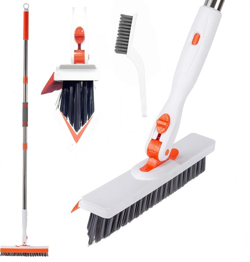 SZLFKJ Grout Cleaning Brush with Adjustable Long Handle, V-Shaped Grout Scrub Brush for