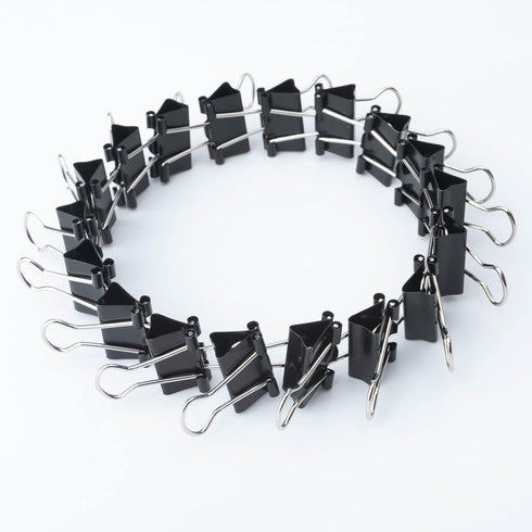 Metal Small Binder Clips Small for Paperwork,50 Pack 3/4 Inch Paper Clamps Clips Office Supplies,Mini Black Office Clips by DUIJINYU