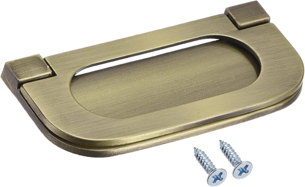 uxcell Finger Flush Pull Handle, 74x34x5mm Rectangle for Drawer Door, Bronze Tone