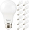 Sunco Lighting 12 LED A19 Light Lamp Bulbs, 9W Equivalent 60W, 3000K White for Indoor Use