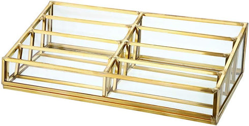 Hipiwe Glass Business Card Holder Stand 8 Slot Name Cards Display Storage Holder