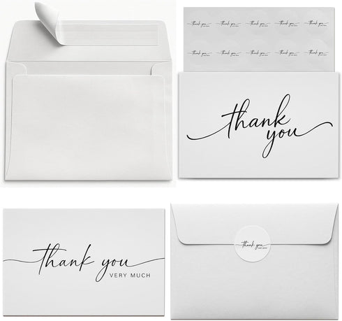 yrrBgo 48 Pack Thank You Cards with self seal Envelopes and Matching Stickers,3x3.5