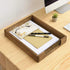 Kirigen Wood Letter-Size Tray Single-Tier (TP-DBR) - Front-Load Documents Tray for Office Desktop Organizer, Dark Brown
