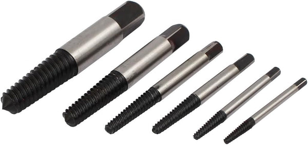 uxcell 1/8"-1" Screw Extractor Set, Broken Bolt Stud Pipe Remover Tool Kit, 6 in 1