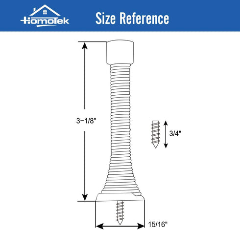 HOMOTEK 30 Pack Heavy Duty Spring Door Stops with White Rubber Bumper Tips