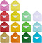 Supla 140 Sets Colorful Mini Envelopes with White Blank Note Cards, 14 Colors Tiny Pocket Envelopes for Small Gift