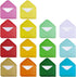 Supla 140 Sets Colorful Mini Envelopes with White Blank Note Cards, 14 Colors Tiny Pocket Envelopes for Small Gift