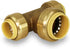 Supply Giant VQFU121234 Push Tees, 1/2 Inch x 1/2 Inch x 3/4 Inch Long Push-Fit Fittings, No Lead DZR Brass