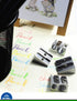 Manual Twin Metal Pencil Sharpeners - Pack of 4 Double Holes for Colored Graphite Pencils