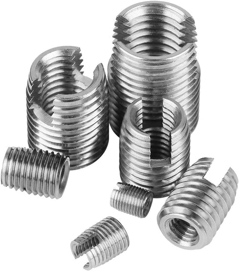 50Pcs Stainless Steel Inner Thread Self Tapping Inserts Set - Thread Reinforce Repair Tool with Storage Case